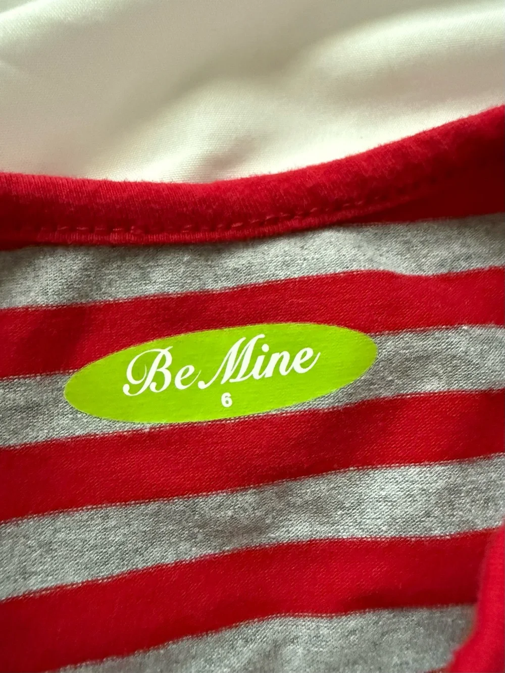 mine Red & Gray Striped Santa Nightgown with Ruffle Trim